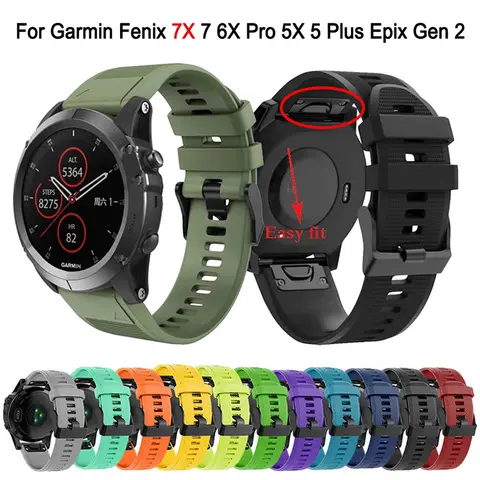 Garmin Fenix 6 6X Pro 7 7X 5 Plus Epix 3 HR 퀵릴리즈 밴드, Easyfit 교체 팔찌 스트랩, 20mm, 22mm, 26mm