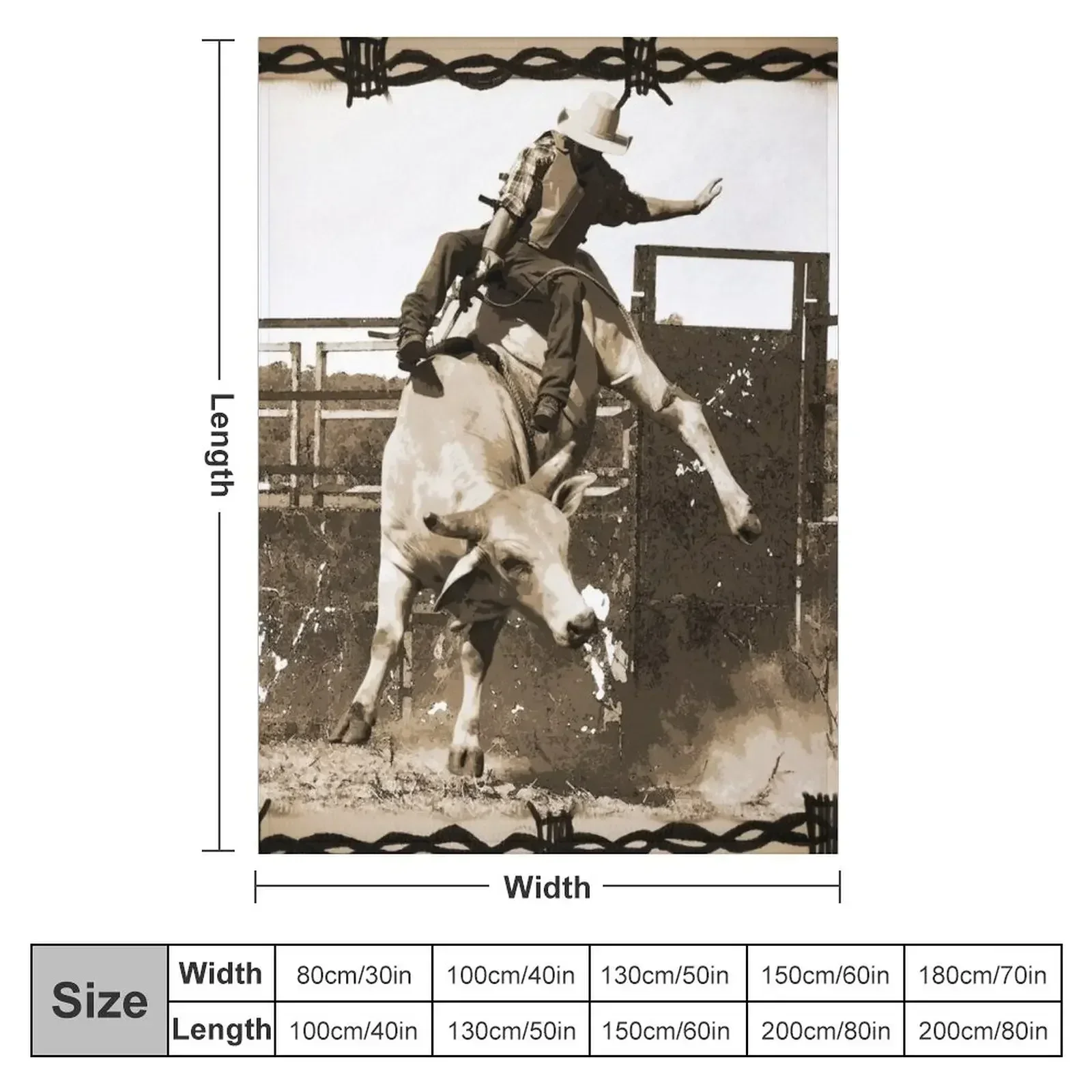 THE RODEO WAY, RODEO BULLS, Throw Blanket Giant Sofa Luxury Brand Soft Plush Plaid Thins Custom Blankets