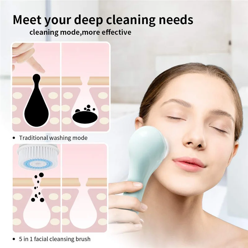 B46C 4 Pack Brush Head Replacements Deep Pore Face For Clarisonic Mia 1, Mia 2, Mia Fit, Alpha For Smart Profile Uplift And Alph