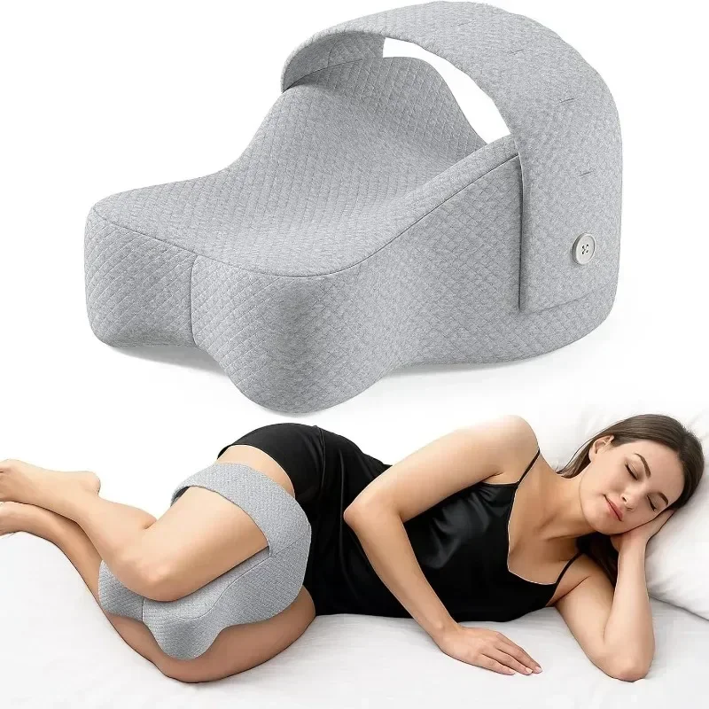 Knee Pillow for Side Sleepers, Memory Foam Wedge Contour, Leg Pillows for Sleeping, Spacer Cushion for Spine Alignment,Back Pain