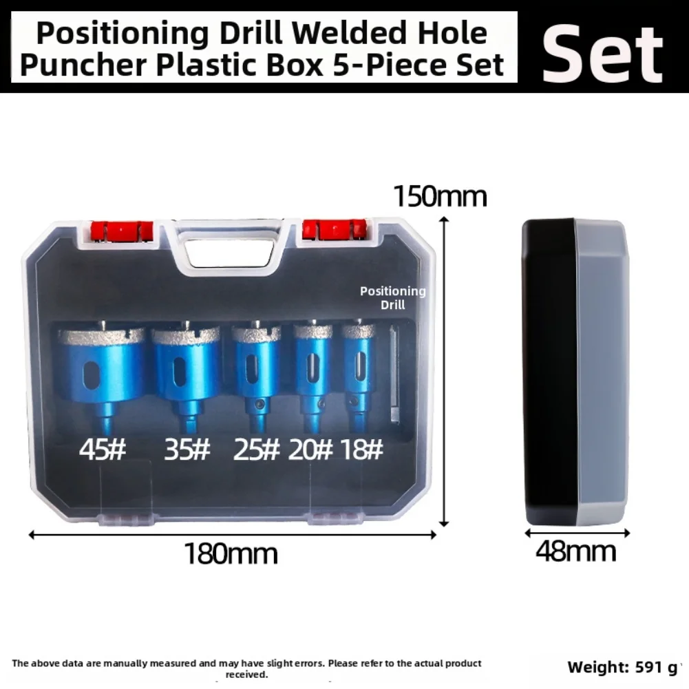 5 piece set 645mm diamond coated drill bits with positioning guide bit for clean precise holes in stone marble glass