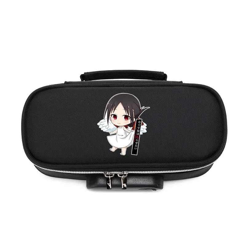 20.5×5.5×9.5CM anime Fujiwara Black Canvas Pencil Bags Ishigami Yuu combination lock School Supplies Simulated Stationery items