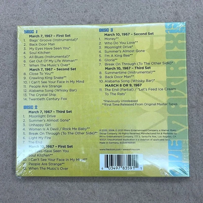 The Doors Live At The Matrix 1967 3CD Popular English Songs Collection CD Greatest Hits Car Home Play New Sealed Box Set Gift