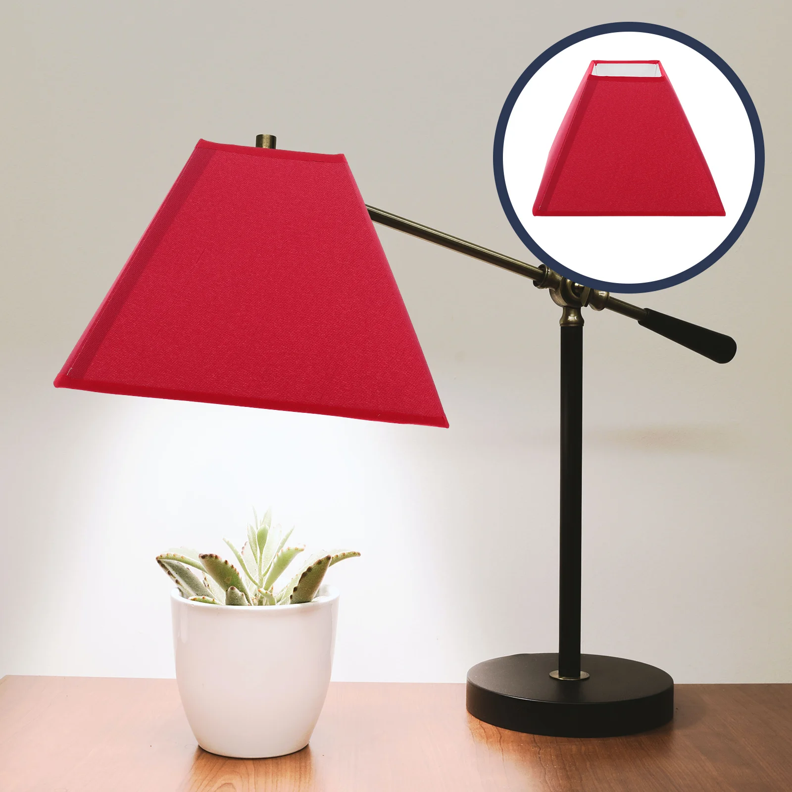 

Красный квадратный тканевый абажур, прочный светильник для настольного настенного светильника, домашнего освещения для спальни, аксессуар для декора