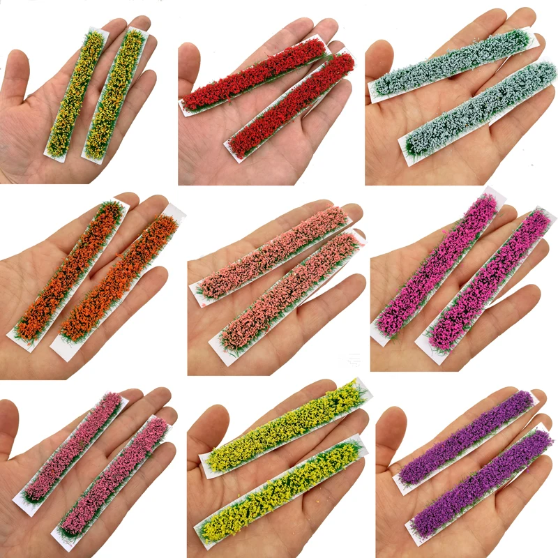 7 sztuk/pudło imitacja kwietnika pasek model roślinność krzew krajobraz piasek stół dekoracja parku domek dla lalek krajobraz