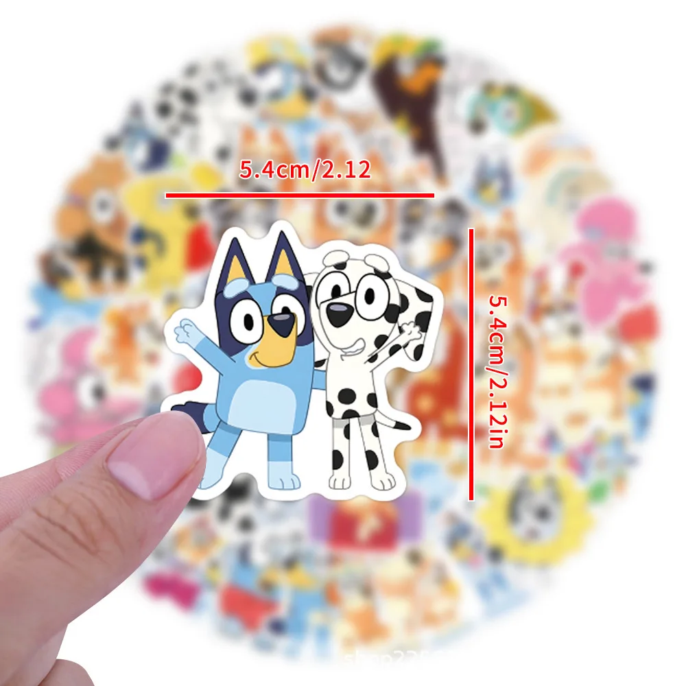 

Hot Sale 63Pcs Bluey Stickers Cute DIY Decals for Water Bottle Desk Stationery Decor Personalized cartoon stickers