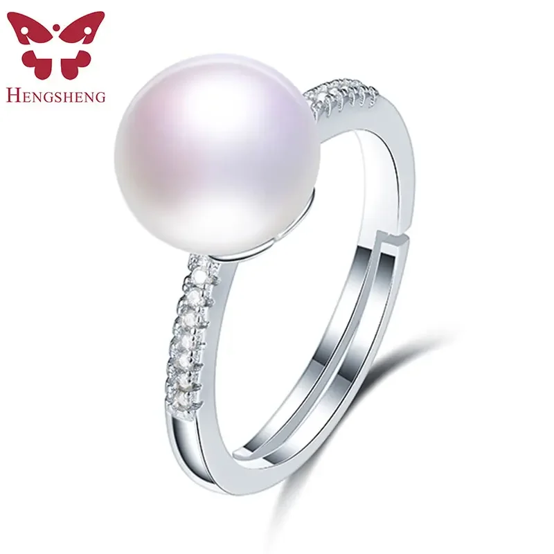 Authentic Real 925 Sterling Silver Rings Crystal CZ Faith Cross Finger Ring for Women Wedding Engagement Natural Pearl Jewelry