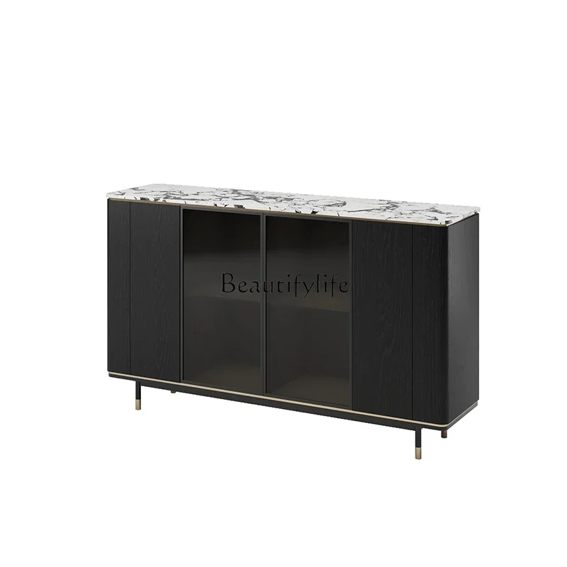 

ld14 Italian Minimalist Sideboard Light Luxury Marble Wall-Mounted Integrated Storage Cabinet