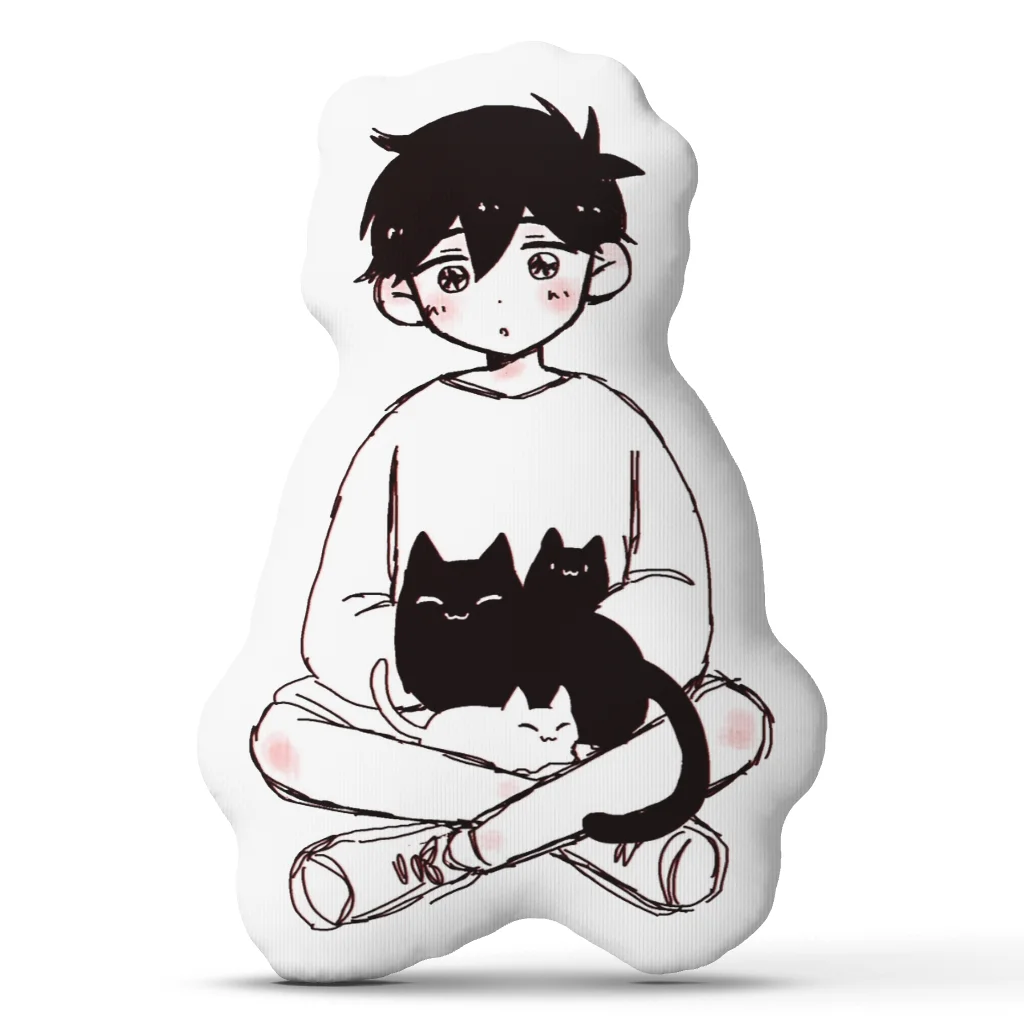 OMORI Sunny and Mewo Plush Pillow Cushion Irregular Stuffed Throw Pillow Home Decor Gift Sofa Bed Couch