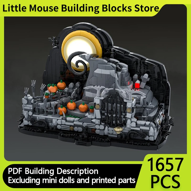 

Модель City Street View MOC, строительные кирпичи, Хэллоуин, спиральный холм, модульные технологии, подарки, праздник, сборка, детские игрушки, костюм