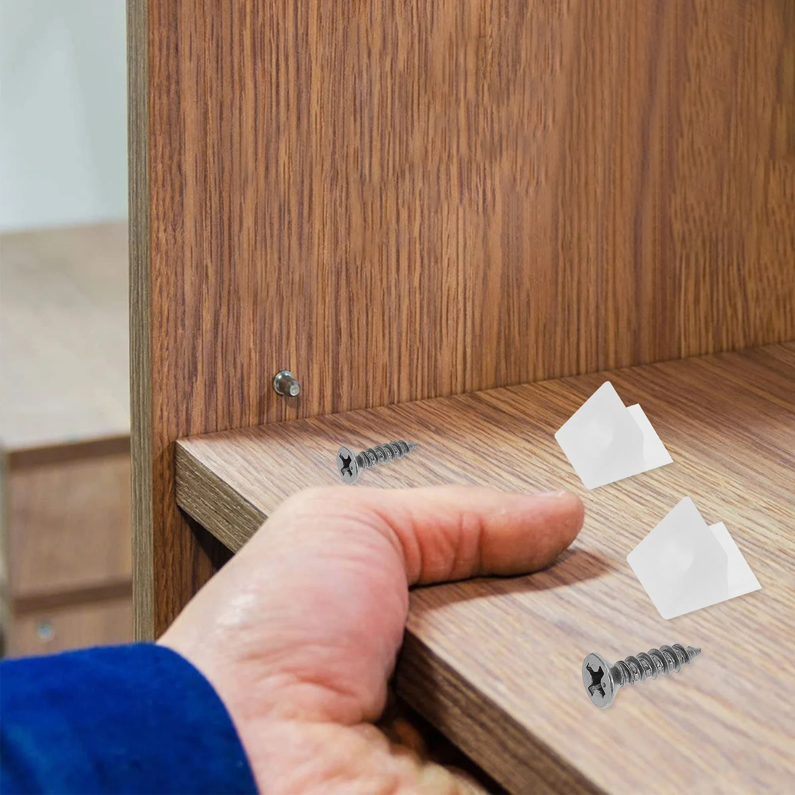 

120Sets Layer Board Corner Braces Sturdy Plastic Angle Connectors Furniture Table Cabinet Closet Fastener Plastic Corner Gussets