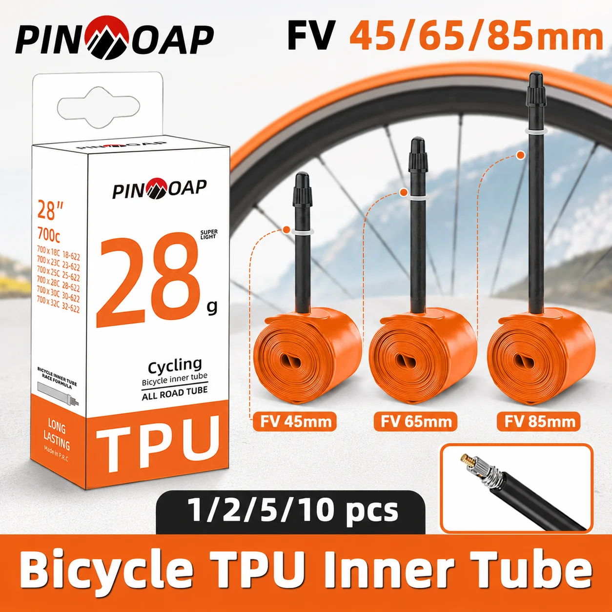AliExpress pinmoap PINMOAP TPU Road Bike Inner Tube Lightweight Bicycle Tire Tube For Daily Commuter Cycling Emergency Spare Replacement Accessory