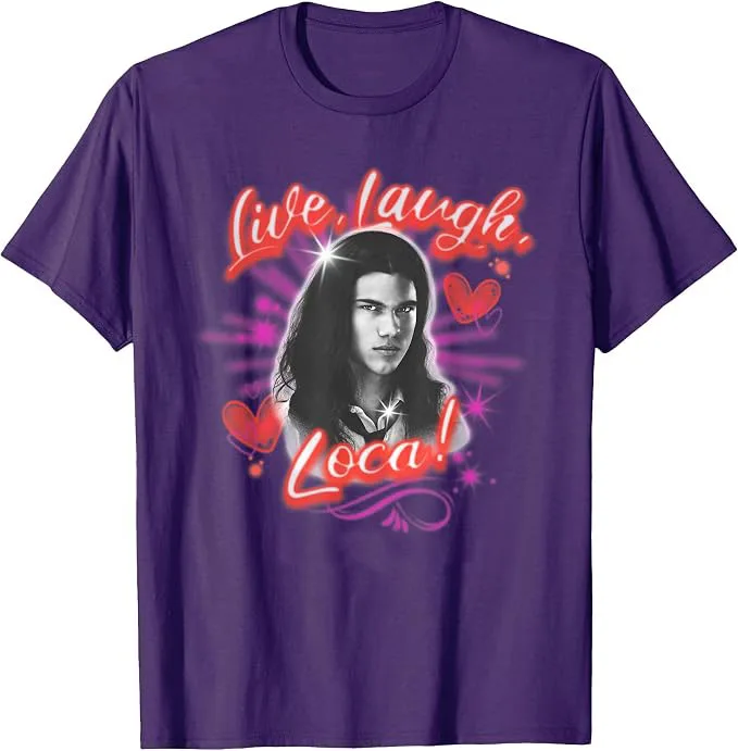 Live Laugh Loca Funny Jacob Airbrush Design Movie T-Shirt Y2k Vintage 2000's Style 2010s Romantic Movie Graphic Tee Shirts Gifts