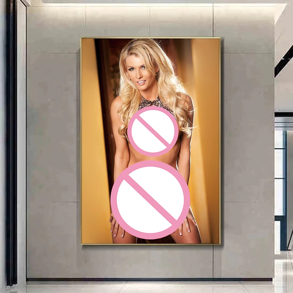 Blonde Woman Picture Canvas Wall Art Poster Print Painting Home Decor Items Illustration Living Room Decoration