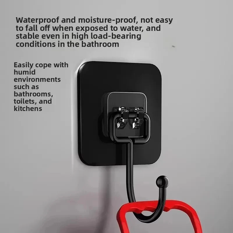Kitchen Bathroom Organizer 5/15 Pcs Self Adhesive Hooks Rotating Waterproof Strong Hook Holder Wall Door Storage Hanging Hooks