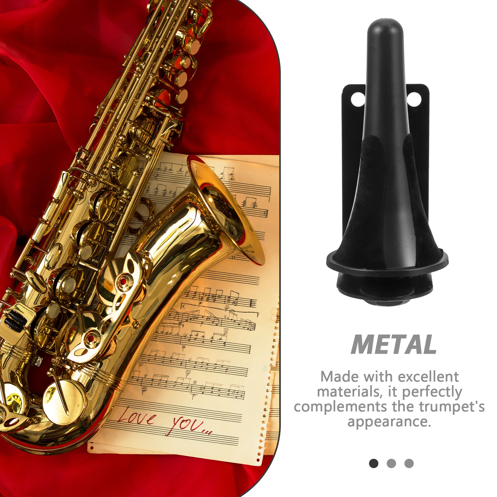 

Trumpet Wall Rack Exquisite Durable Stable Support Compact Wall Mount Easy Installation Home Office Display Holder