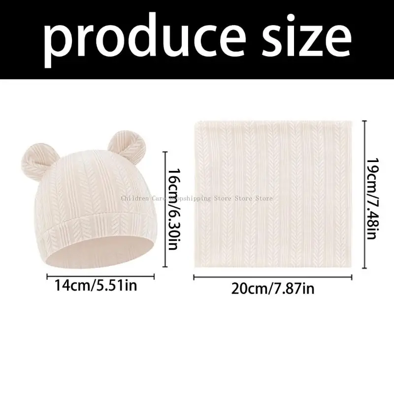 Gorros infantiles con forro calefactor, conjunto bufanda, gorro algodón para bebé, suave para niños y niñas