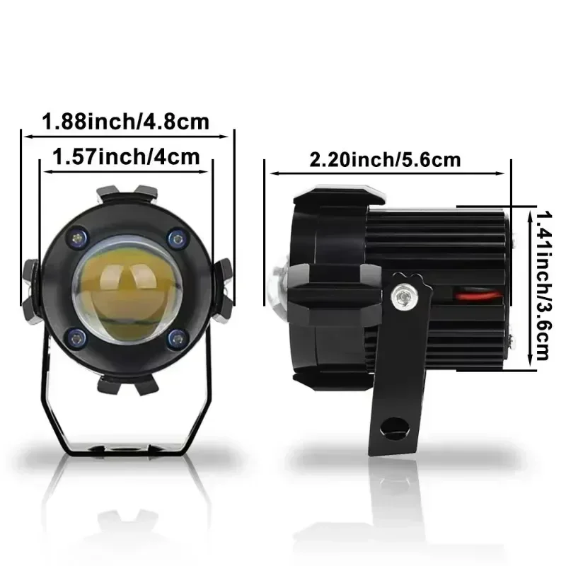 New for Popular LED Headlamp Spotlight Dual Color High Beam Auxiliary Headlight Driving Lights Spot Lights Motorcycle Univer