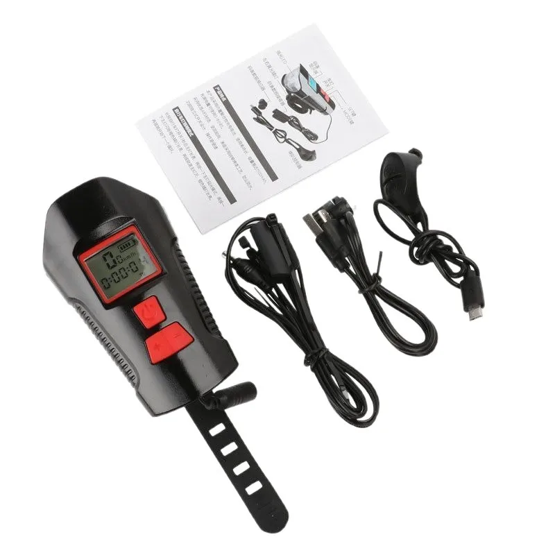 Smart Electronic Display Code Meter Speaker Light USB Rechargeable Mountain Bike Outdoor Night Ride Multi-function Headlight
