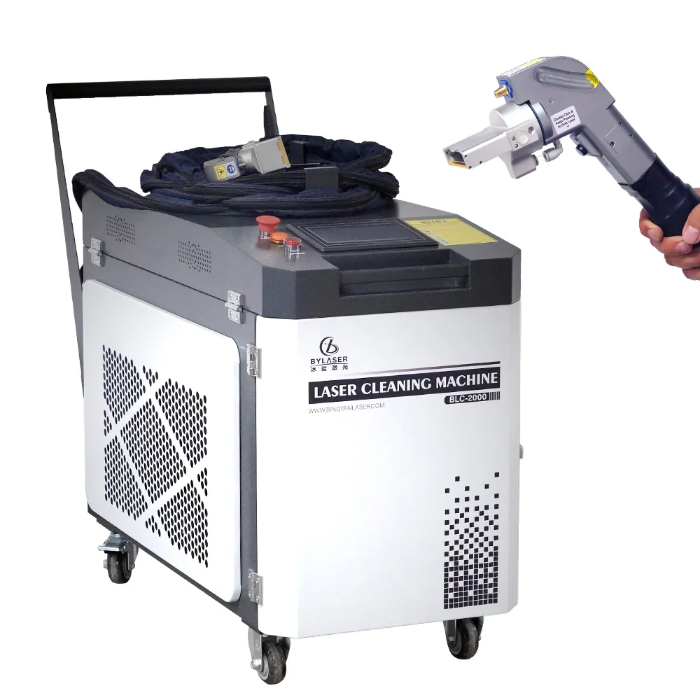 

Портативный лазерный очиститель 2000 Вт BingYan MAX для удаления краски и ржавчины с металла, автомобилей, волоконно-лазерная чистящая машина