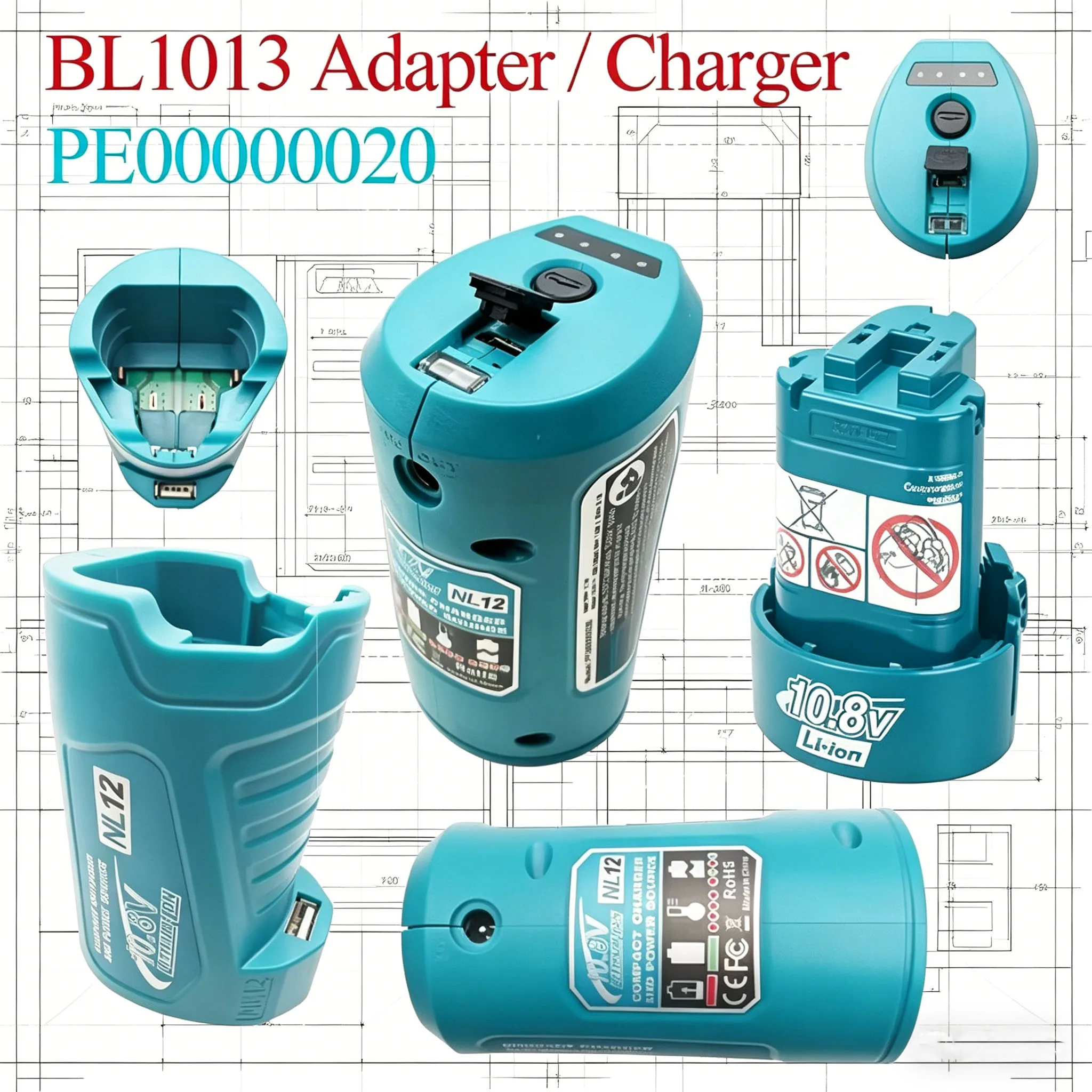Adapter For Makita For Bosch For Milwaukee For M12 12V 10.8V Li-ion Battery Charger USB Mobile Phone Power Bank Supply DC Output