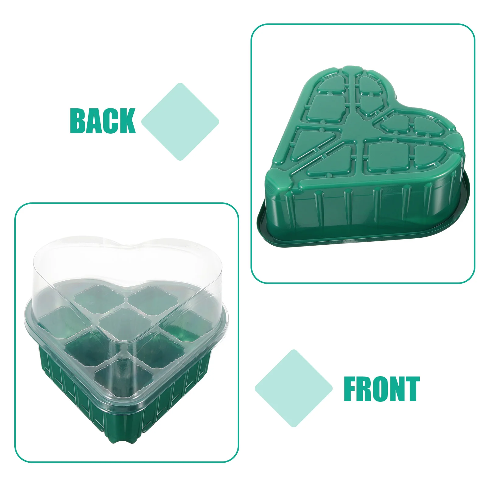 

2 Sets Cell Starter Tray Holes Heart Shape Seedling Box Durable Plastic Tray Gardening Tool Planting Supply