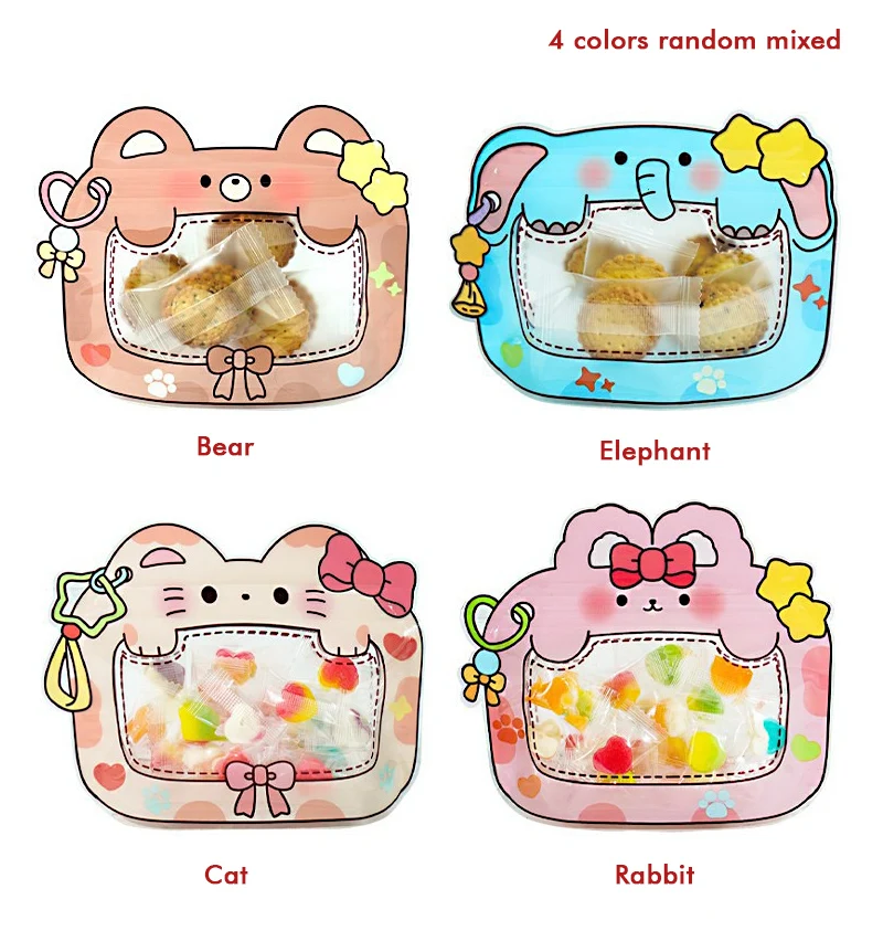 20/50 Stück Kunststoff-Druckverschlussbeutel mit großem Mund, Cartoon-Design für Snacks, Süßigkeiten, Kinder, Partygeschenke, kreatives Geschenk, Versiegelungsbeutel – Detail 3