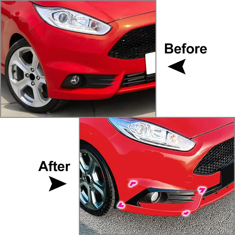 Car Front Bumper Side Splitter Spoiler Decoration Trim For Ford Fiesta ST MK6 B-Max 2012 2013 2014 2015 2016 2017 view 6