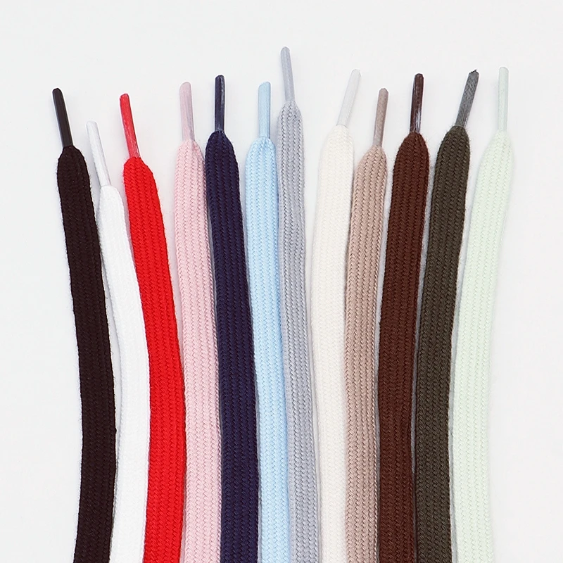 1Pair/3Pair Classic Solid-Color Flat Laces Premium Cotton Casual Shoelaces Sneaker 0.8cm Width Shoelace Length 100/120/140/160cm