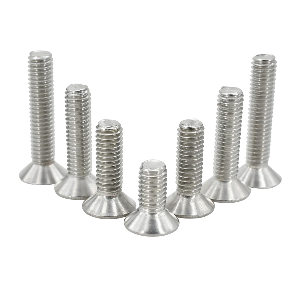 M2 M2.5 M3 M4 M5 M6 M8 M10 DIN7991 Hex Socket Screw 304 Stainless Steel Grade 10.9 Carbon Steel Countersunk Machine Bolt Screws