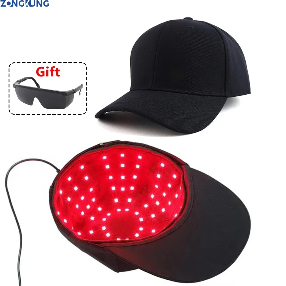 Red Light Therapy Hat with 96 Lamp Beads Laser Hair Growth Cap Professional Cap for Greasy Scalp Hair Care Adjustable Rear Strap