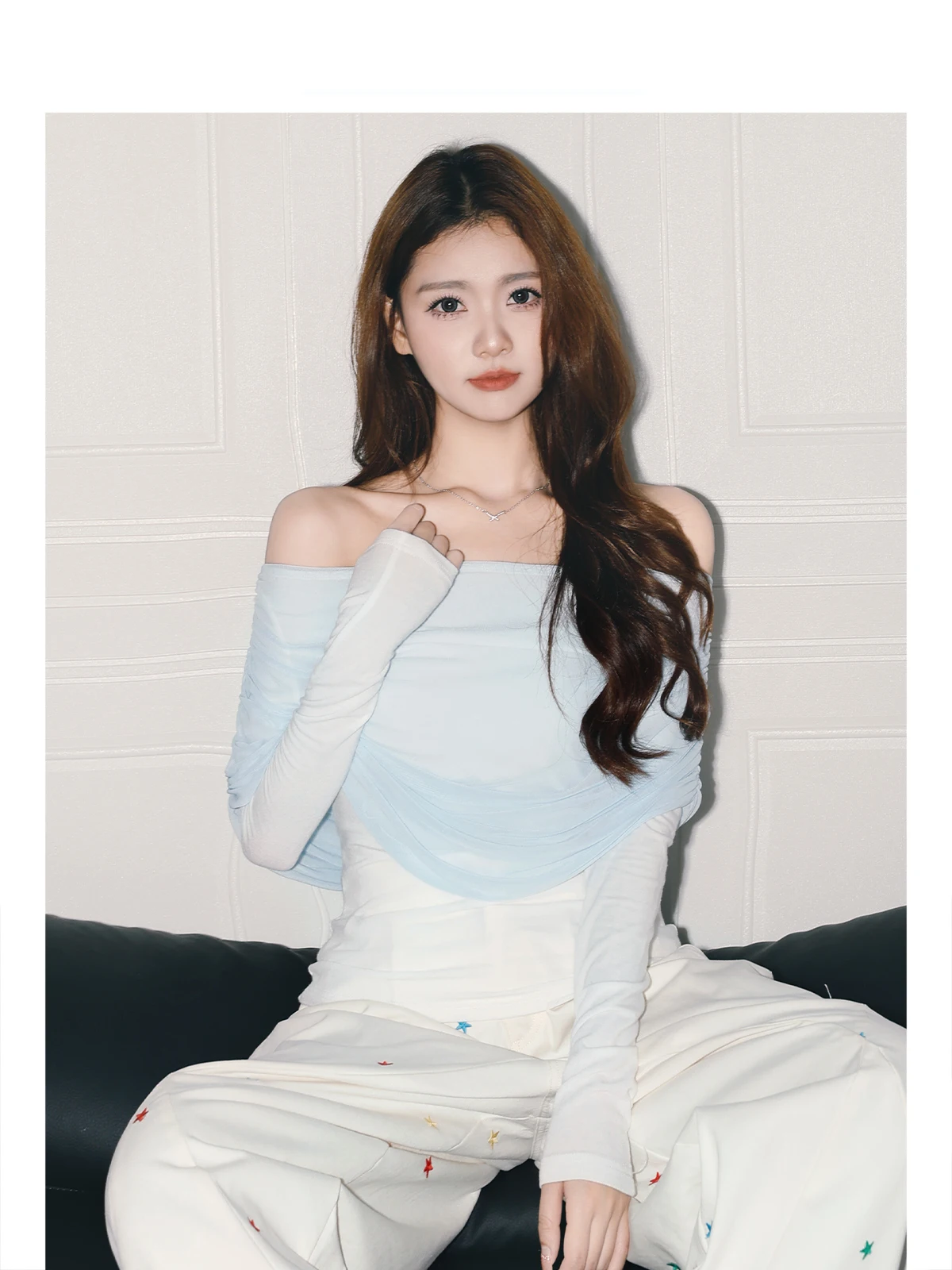 

Женский тонкий топ Forever 2, без рукавов, для ранней осени, высокое качество, приталенный, с эффектом стройности, во французском стиле, длинный рукав, модный для девушек