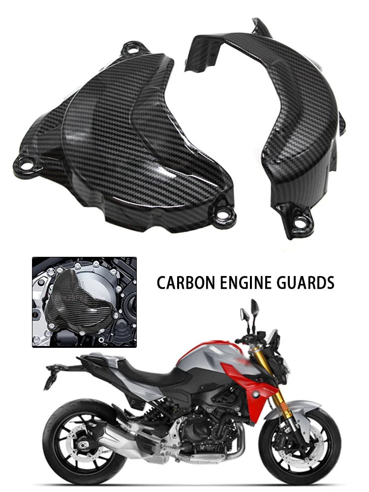 Protection de cylindre de moteur et de tête de cylindre aspect carbone pour BMW F900R F900XR F 900R F900 XR 2019 2020 2021 2022 2023, protège-embrayage