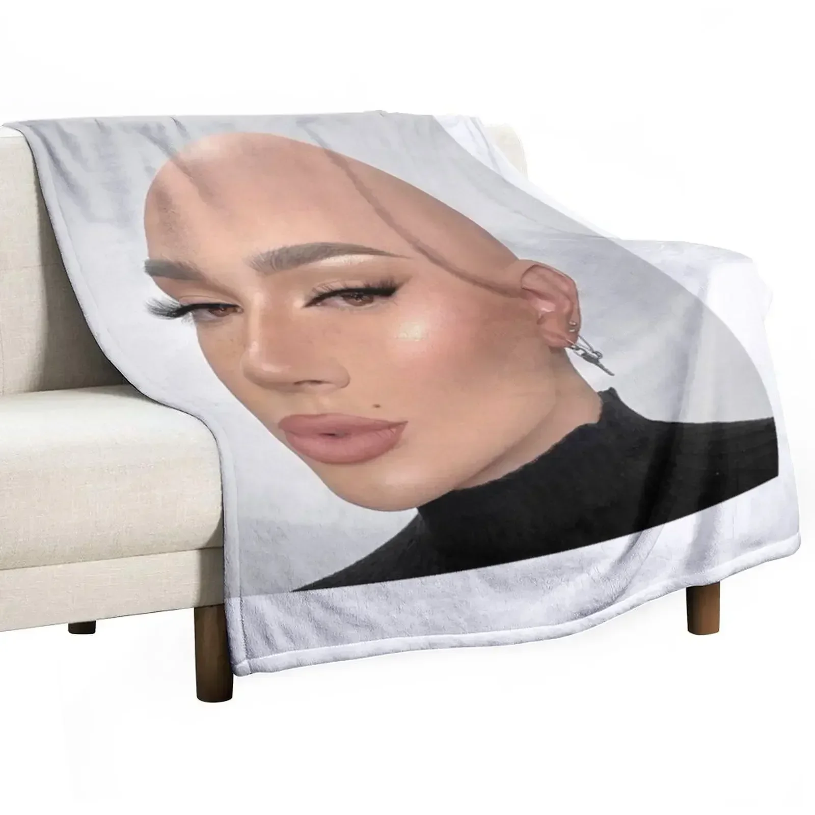 

James Charles Bald Throw Blanket bed plaid Warm Soft Big Blankets