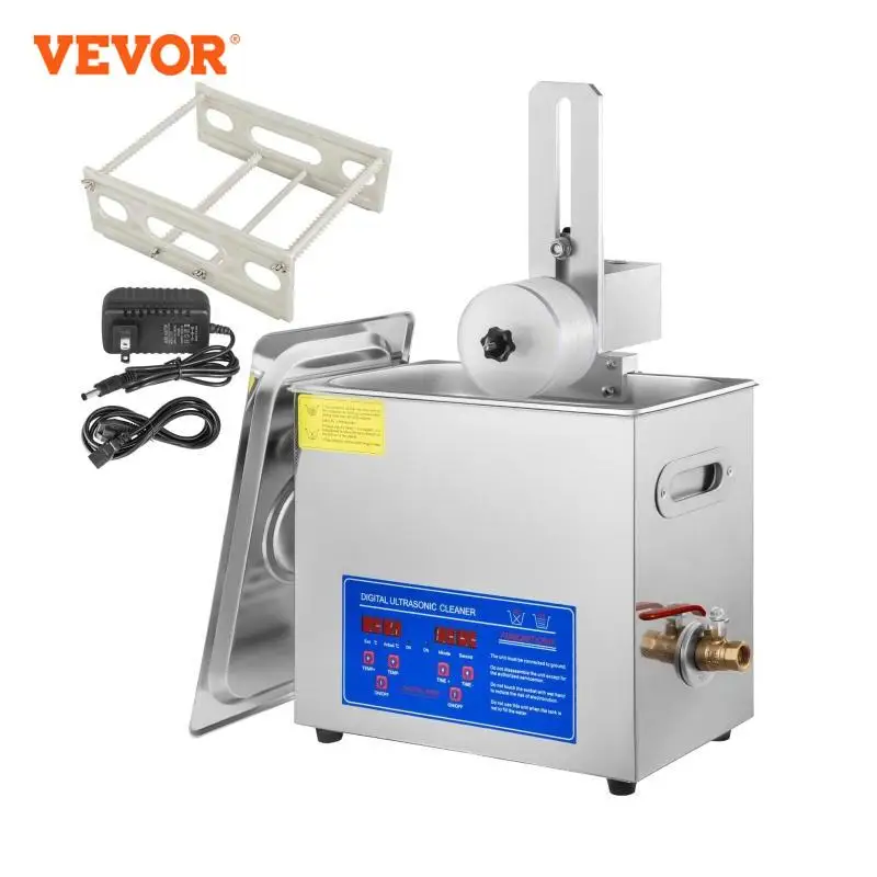 

VEVOR Ultrasonic Cleaner 6L Ultrasonic Vinyl Cleaner 7-12 Inch 8 Records Ultrasonic Vinyl Cleaning Machine 180W for Home Store