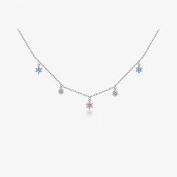 VEWANT 925 Sterling Silver Five Flowers Pendant Long Chain Necklace Adjustable Choker 2024 Luxury Fine Jewelry Gift