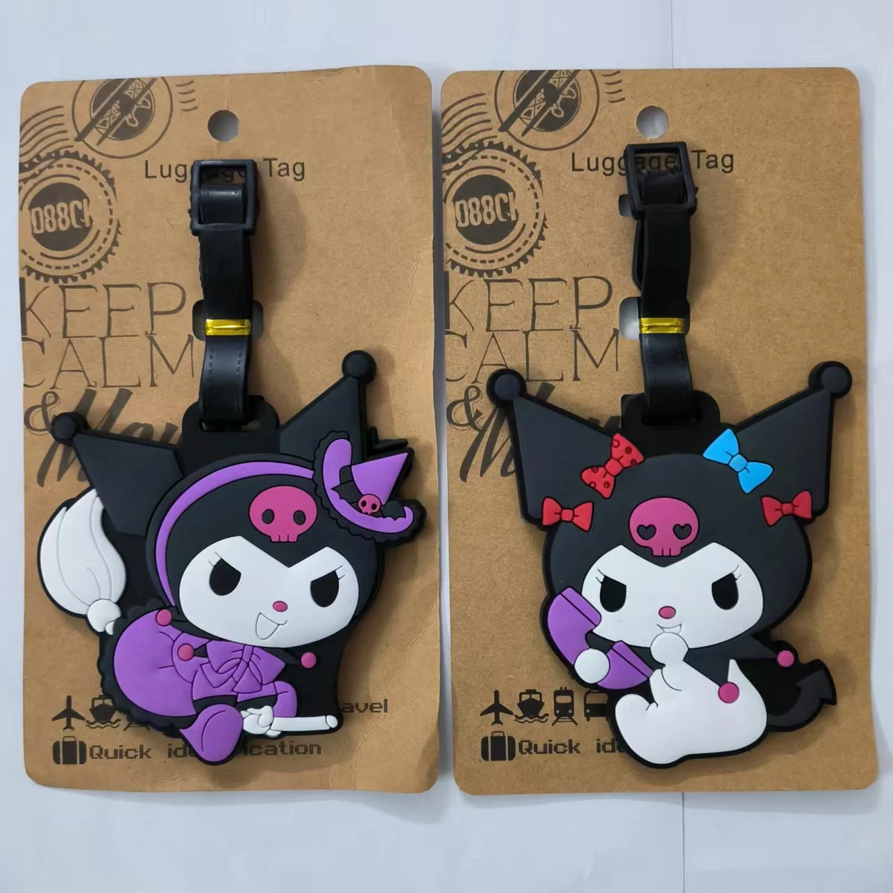 Cartoon Kuromi Luggage Tag Travel Accessories Suitcase Baggage Boarding Name Tags Portable Label Anti Lost