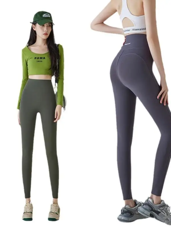 スリムフィットヨガパンツ女性の薄いハイウエストエクササイズフィットパンツ春夏ベースレイヤーパンツポリエステル繊維