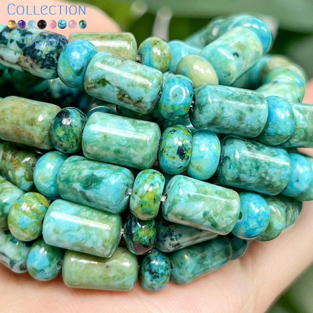 4x6x10mm Chrysocolla naturelle sédiments de mer jaspe perles d'espacement en vrac pour la fabrication de bijoux bracelet à bricoler soi-même collier accessoires