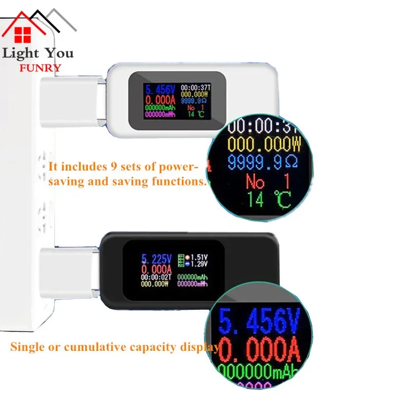 10 in 1 DC USB 테스터 전류 4-30V 전압계 타이밍 전류계 디지털 모니터 전원 차단 표시기 보조 배터리 충전기 40% 할인
