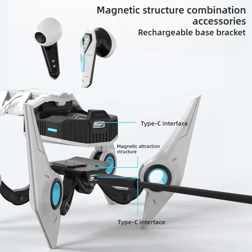   Kształt Słuchawki Bluetooth Odkształcalne słuchawki Mech Fajne Bez opóźnień Kreatywny nowy produkt Świecące słuchawki Bluetooth 5.4