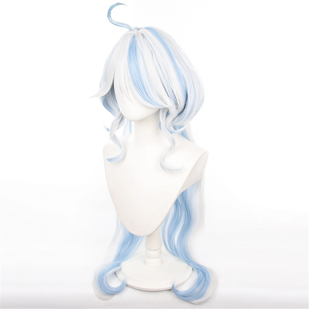 Game Impact Fontaine Furina Cosplay Perruques pour Adultes, Perruque Synthétique Longue et Droite, Accessoires d'Halloween, Cadeau de Noël Unisexe