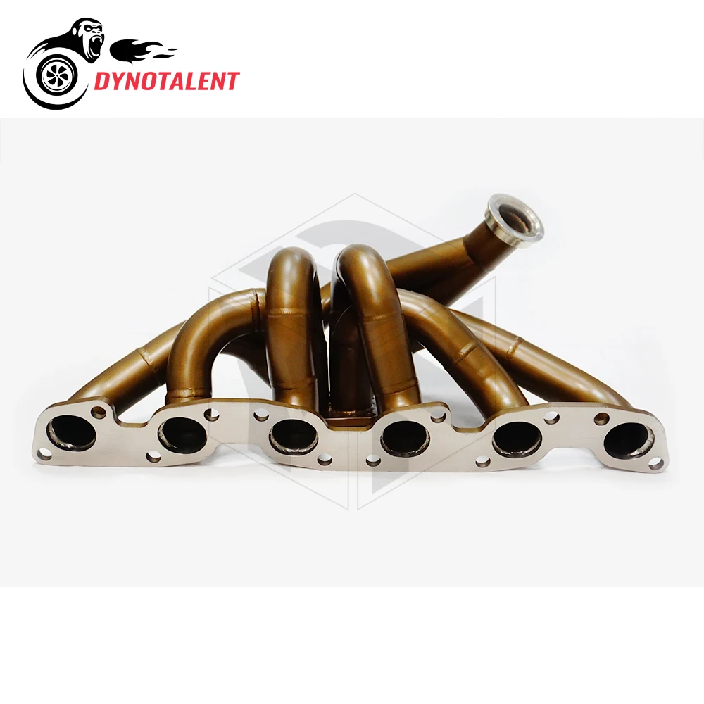 DYN RACING Ceramic Coating 3mm Mild Steel T4 Top Mount Twin Scroll Turbo Manifold For Niss an Skyline GTR R33 R32 R34 RB26DET