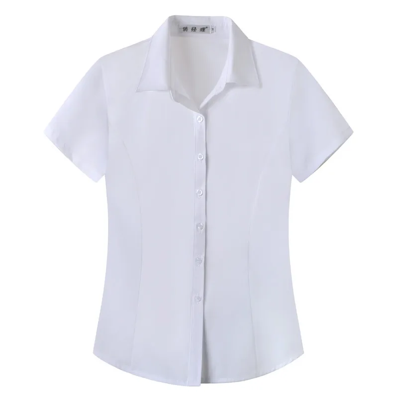 2024 New Summer Women\'s Shirts Women\'s Short-sleeved Korean Style Slim-fitting White Large Size Business Wear Short-sleeved