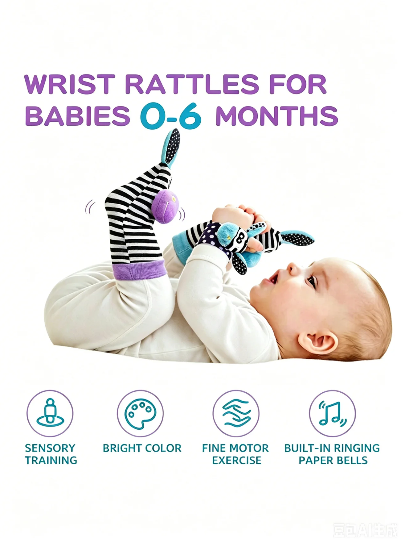 Baby Infant Wrist Rattle Socks Toys 0-12 Month Girl Boy Learning Toy Early Educational Development Cute Toddlers Sensory Gifts view 6