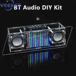 LED Bluetooth Audio Kit Soldering Project Spectrum USB Electronic Amplifier Home Stereo Speaker DIY Kit for Leaning Soldering