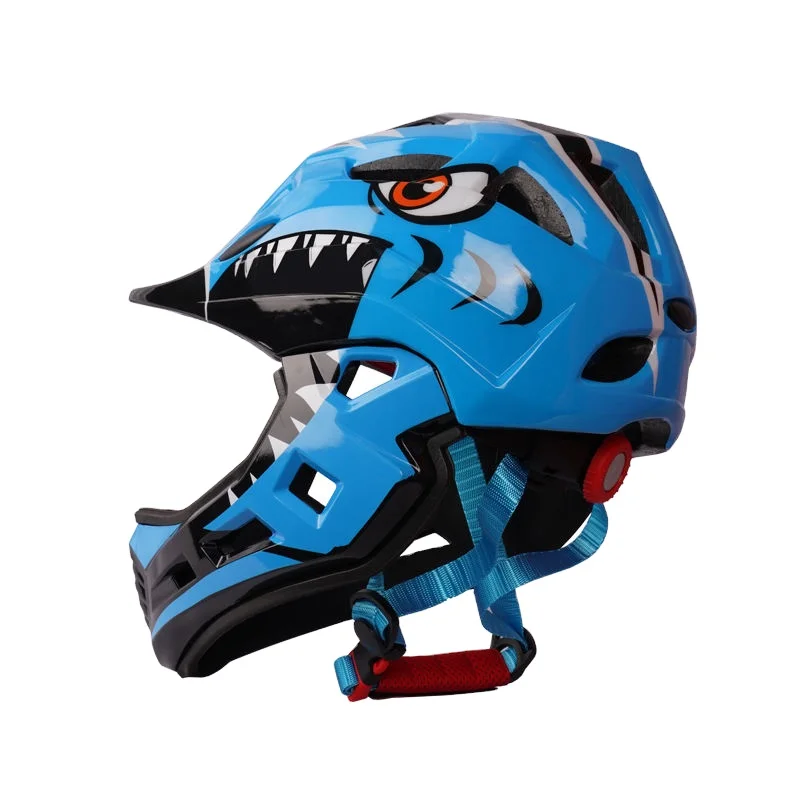 2024 Children's Full Face Motorcycle Bike Helmet Blue Children's Downhill Off-Road Racing Motorcycle