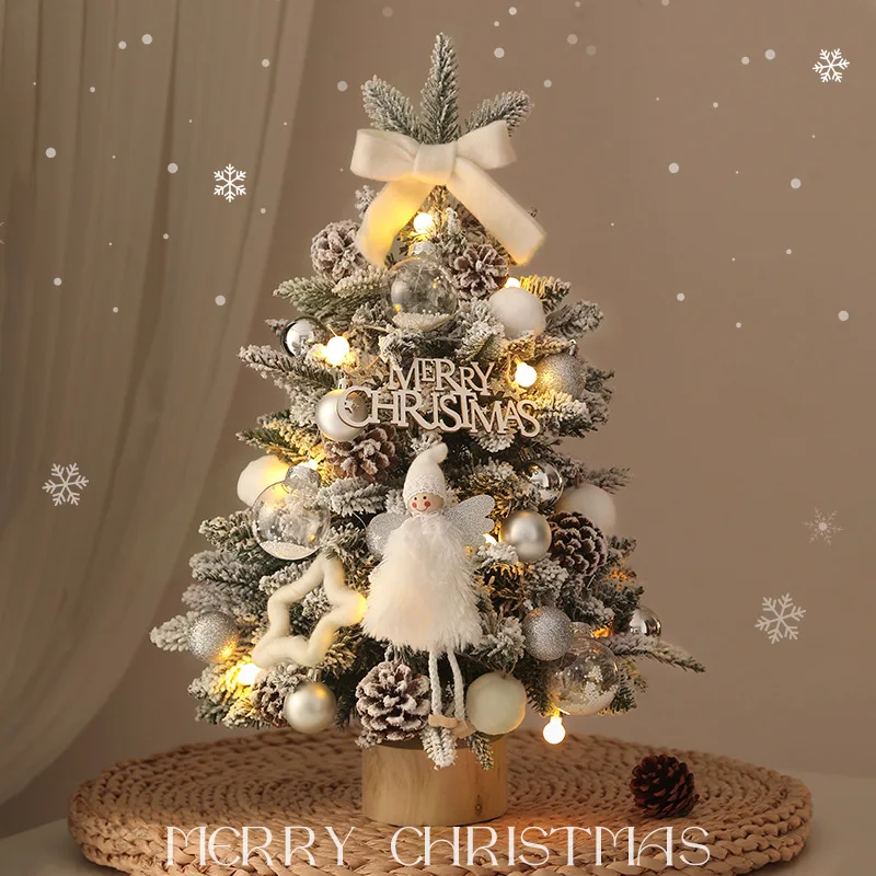 

45cm Mini Christmas Tree with Lights & Ornaments - Assorted Styles Tabletop Xmas Tree for Home, Office & Holiday Decoration