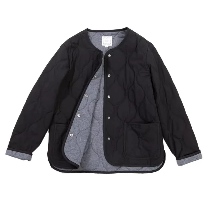 Parkas Coats Women Solid Jacket Pocket Long Sleeve Round Neck Thick Casual Loose Single Breasted Office Lady 2025 Autumn Winter