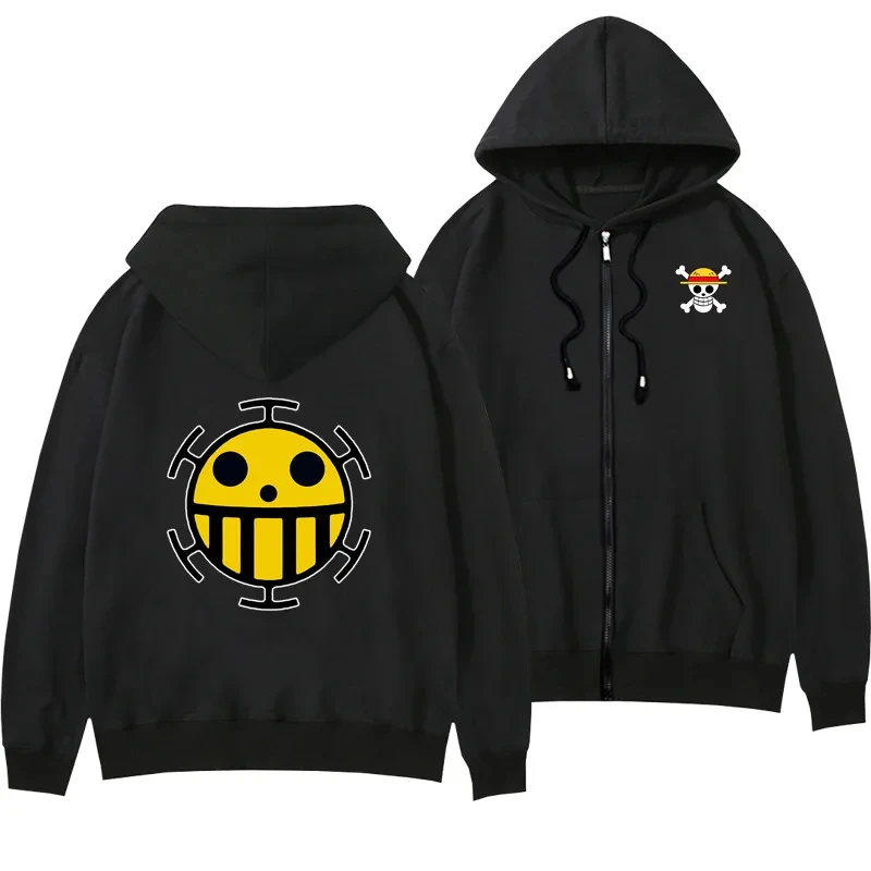 قطعة واحدة أنيمي قلنسوة بسحاب 2025 الخريف/الشتاء الرجال والنساء أنيمي هوديي Y2K نمط فضفاض سوبر كبير قبعة هوديي #1